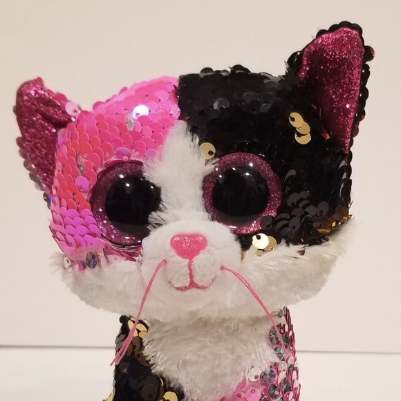 Ty Flippables Sequin Plush Malibu the Cat, EUC - Picture 2 of 10